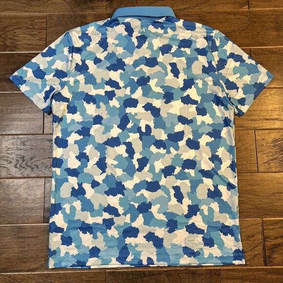 Redvanly Dawson Polo Athletic Luxury Golf Shirt Moisture Wicking Blue Men's Med - Picture 7 of 7